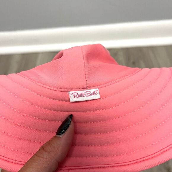 Ruffle Butts Sun Hat Baby 0-12 Months Pink with Neck Straps - Picture 2 of 3